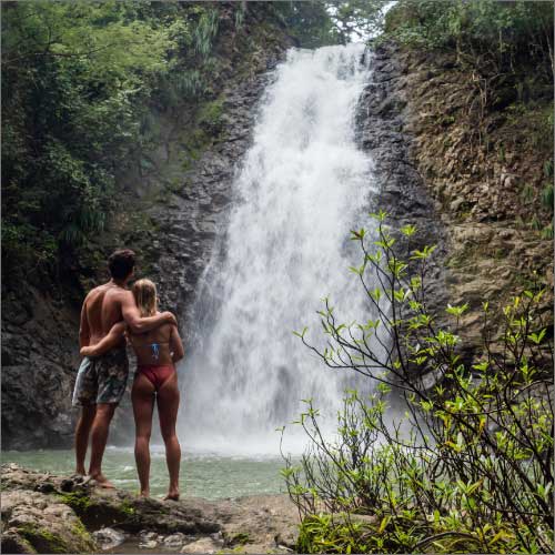 Couple showing Montezuma Waterfall